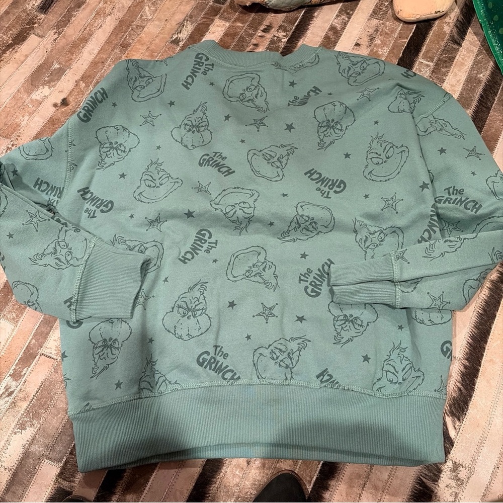 The Grinch crew neck sweatshirt pullover green unisex small - Picture 3 of 4